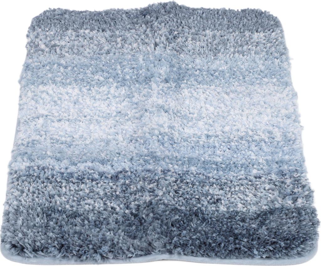 Badezimmer Teppiche Farbverlauf Anti-Rutsch-absorbierende Polyester Faser Bad Bodenmatte für Haus Eingang Toiletten Blau Weiß 41x61cm / 16.1x24.0in