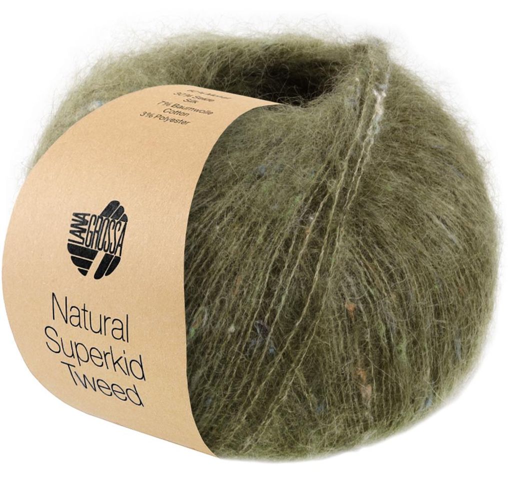 Lana Grossa - Natural Superkid Tweed 0616 olivgrün Produktbild 
