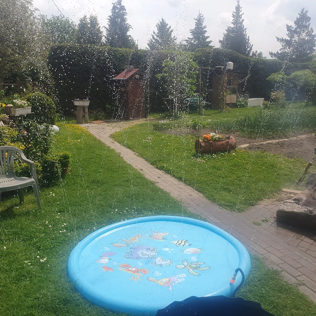 Tappetino Splash Pad 165 cm con Irrigatore Integrato Blu 23138 - 6