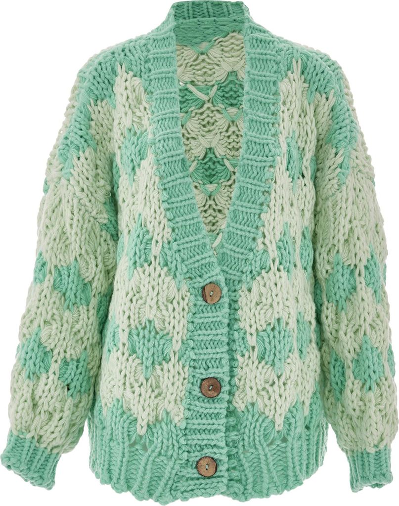 ebeeza damen strickjacke - türkis, M