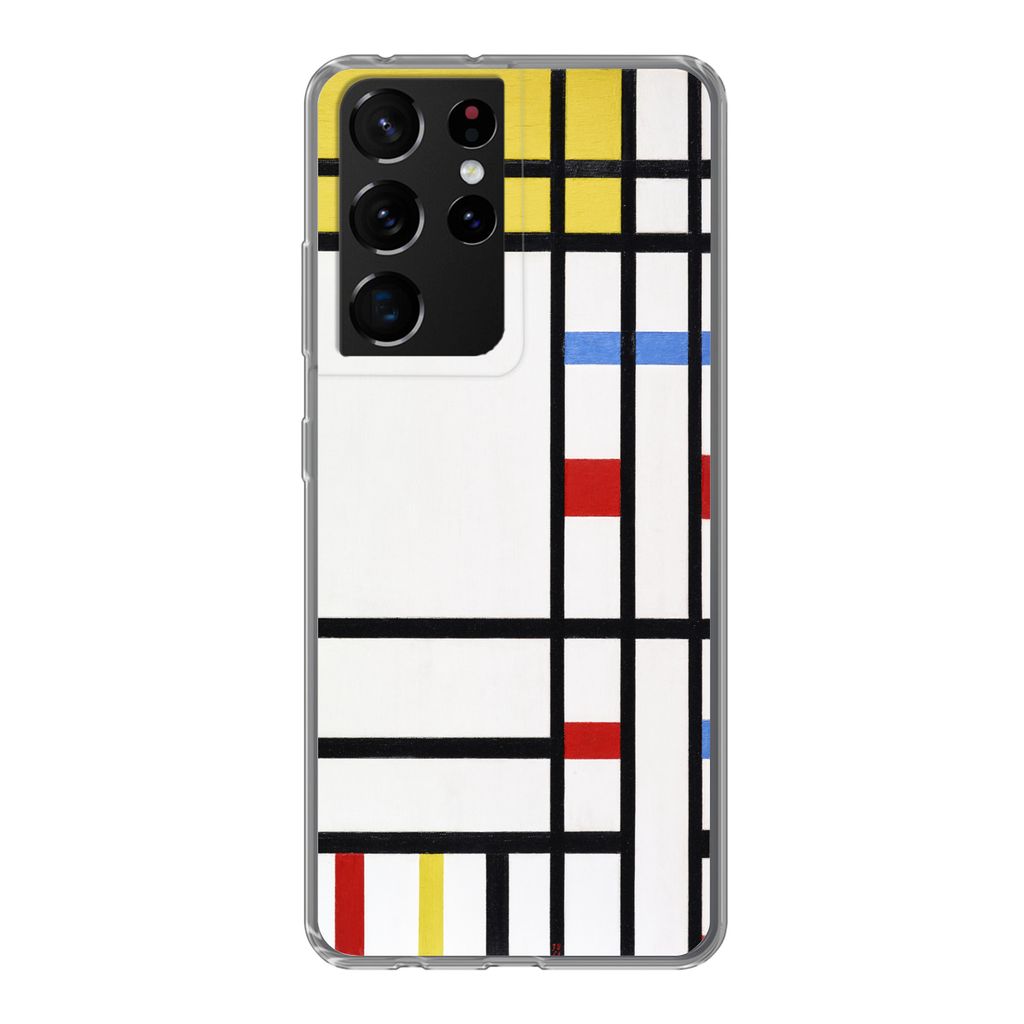 MuchoWow Handyhülle Schutzhülle Hülle für Samsung Galaxy S21 Ultra Place De La Concorde - Piet Mondrian Silikon Softcase Handy Hülle - Mobil...