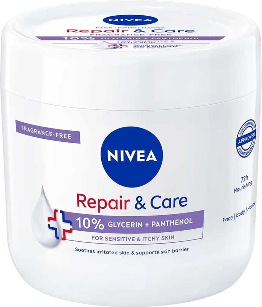 Nivea Repair & Care Sensitiv Feuchtigkeitscreme für empfindliche Haut, 400 ml