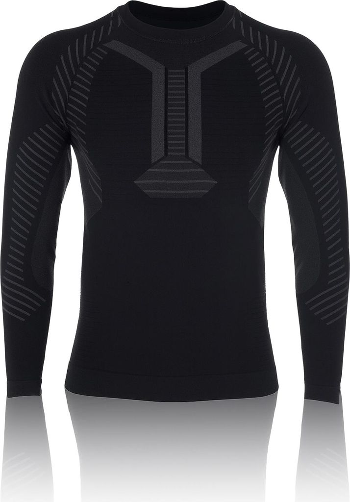 Sestimi Herren Thermo Unterhemd Langarm – Atmungsaktive Funktionswäsche, Poliamid, Ideal für Sport & Freizeit, Schwarz/Grau, Originalverpackung...