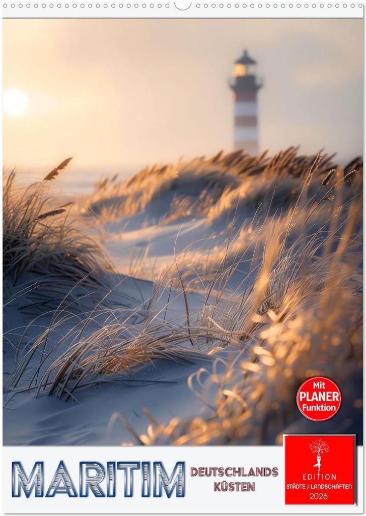 Maritim, Deutschlands Küsten (Wandkalender 2026 DIN A2 hoch), CALVENDO Monatskalender