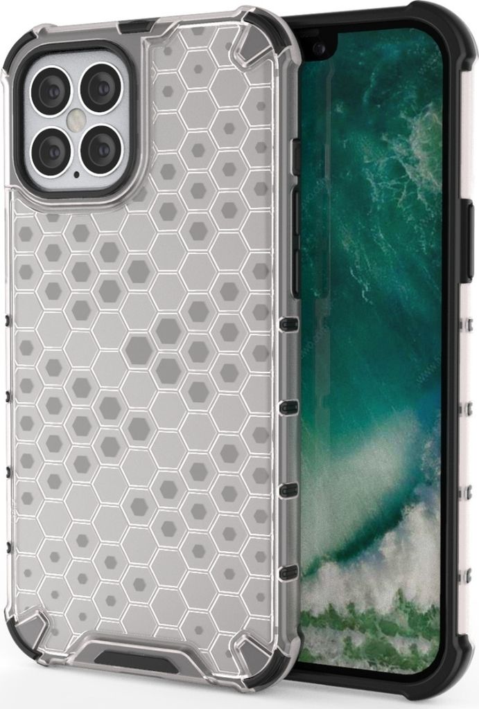 Mobigear Honeycomb Durchsichtig iPhone 12 Hülle Hardcase Backcover Stoßfest - Transparent