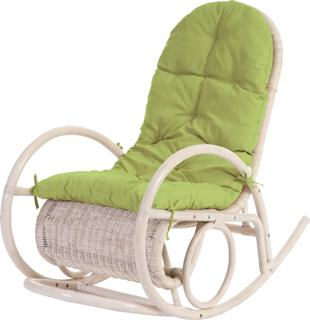 Fauteuil à bascule de salon Esmeraldas, rocking chair rotin cosy