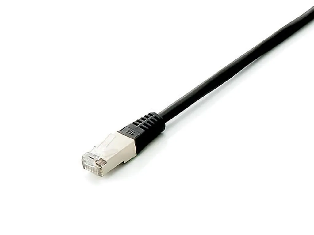 equip - Cavo patch - da RJ-45 (M) a RJ-45 (M) - 25 cm - S/FTP - CAT 6a - senza alogeni, a trefoli - Nero