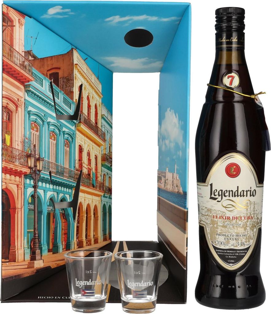 Legendario Elixir de Cuba 34% Vol. 0,7l in Geschenkbox mit Produktbild 