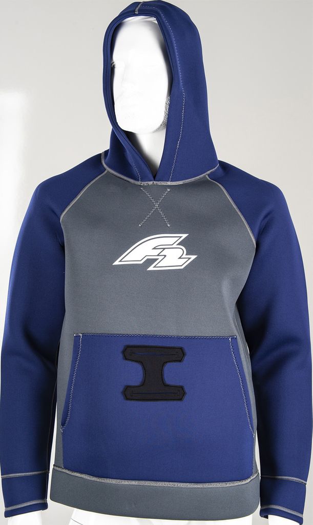 F2 Neopren Oberteil Kite Hoodie 4/3mm L Blau 2024/25