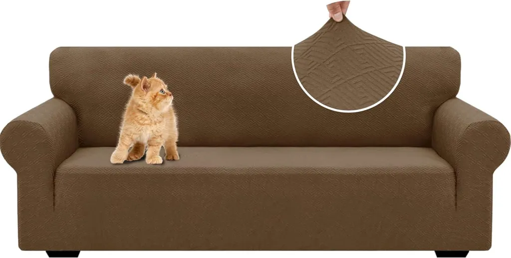 Revêtement de banquette 3 places extensible et antidérapant marron