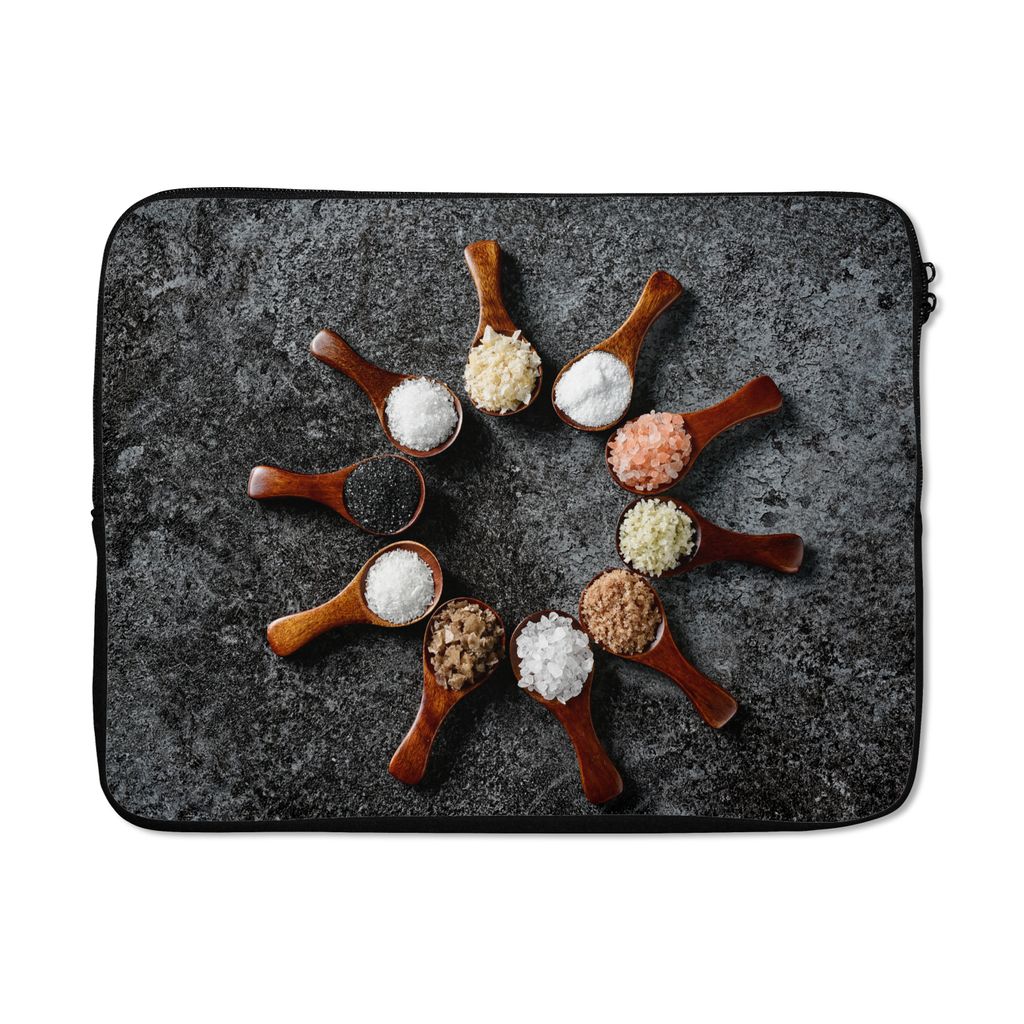 MuchoWow Laptop Hülle 15 Zoll Löffel - Kräuter - Gewürze - Küche - Industrie Laptoptasche - Laptoptasche - Sleeve - Rundum-Schutz