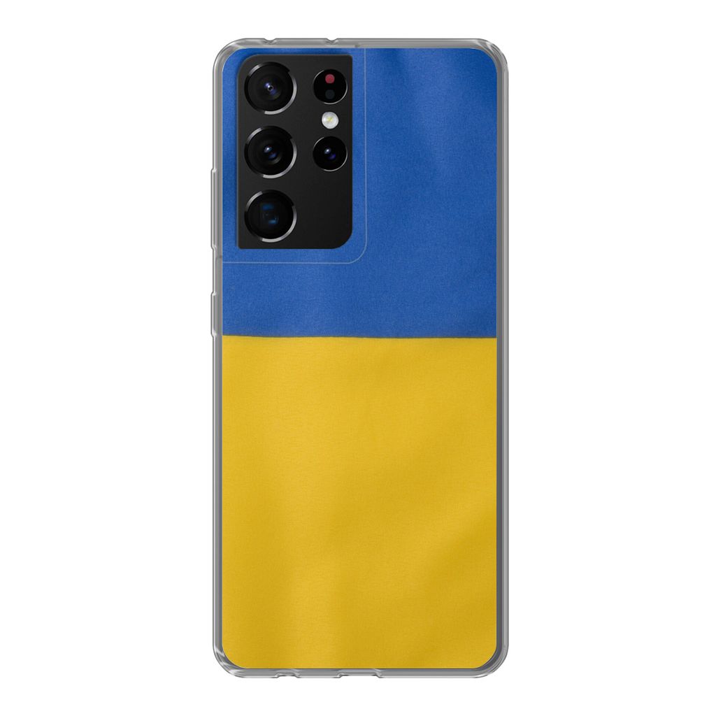 MuchoWow Handyhülle Schutzhülle Hülle für Samsung Galaxy S21 Ultra Nahaufnahme der Flagge der Ukraine Silikon Softcase Handy Hülle - Mobilte...