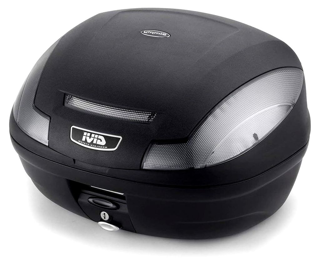 Simply III Tech Monolock Topcase mit Platte und Cover schwarz matt, maximale Zuladung 3 kg