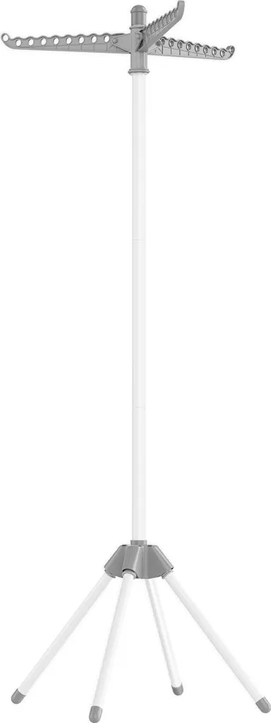 Appendiabiti da Terra con 3 Bracci Girevoli - Stile Moderno Grigio-Bianco