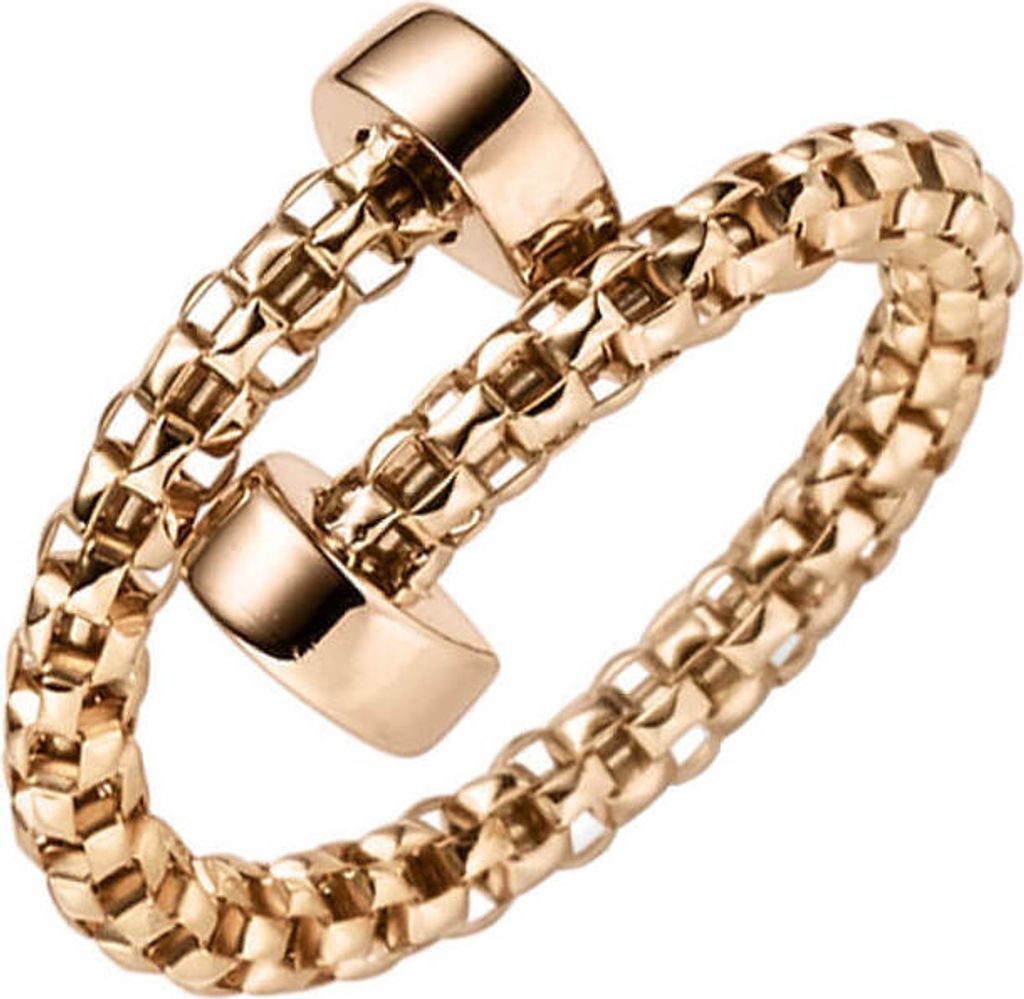 Ring Fingerring aus 585 Gold Rotgold strukturiert offen Breite 3mm Innenumfang 52mm Ø16.6mm
