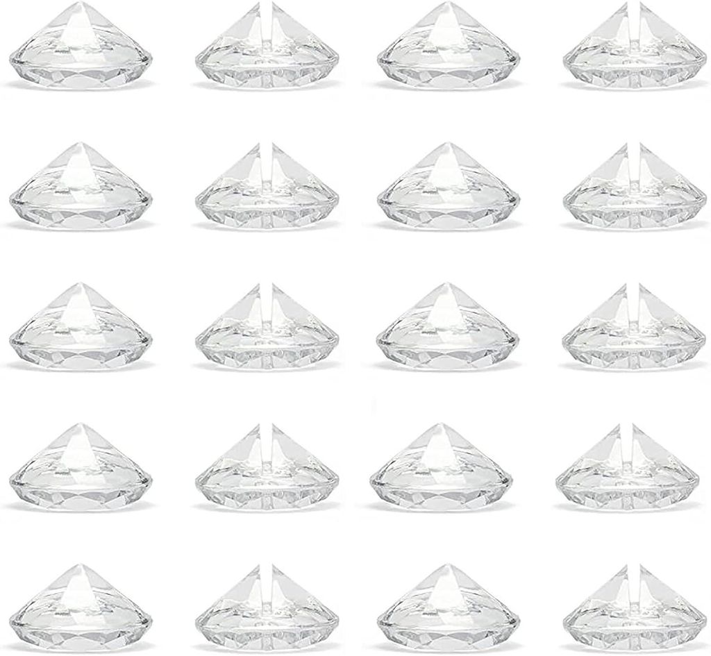 Set mit 18 rautenförmigen Tischnummernhaltern für Hochzeiten, Taufen, Partys
