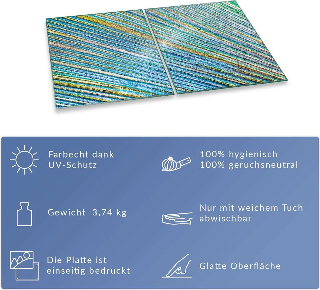 Set 2 Copri Piano Cottura 40x52 cm Astratto | Paraspruzzi Lavabile - 7