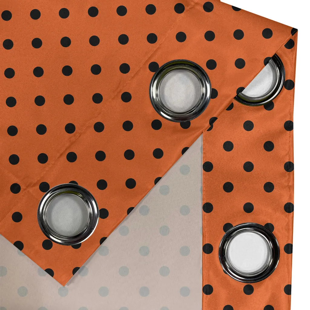 Rideau vintage orange pour décoration de salon rétro lot de 2 panneaux - 3