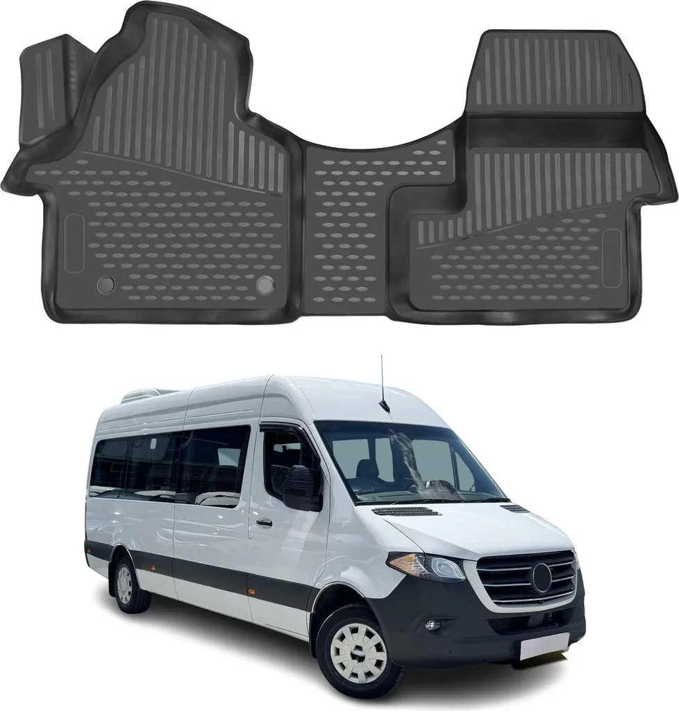 Tappetini Mercedes Sprinter W907 W910 2018-2025 Gomma Nera OMAC 3D