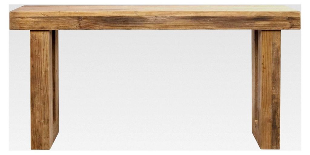 Beistelltisch aus Massivholz mit unterer Ablage - Rustikales nordisches Design für Schuhorganisation und Dekoration
