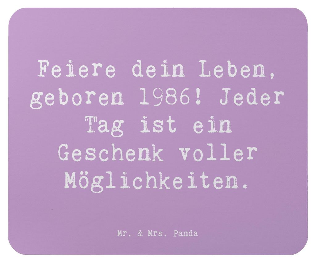 Mr. & Mrs. Panda Mouse Pad Spruch 1986 Geburtstag - Lavendeltraum - Geschenk, Happy Birthday, mousematte, 80er Jahre, positives Denken, Alter, Glü...