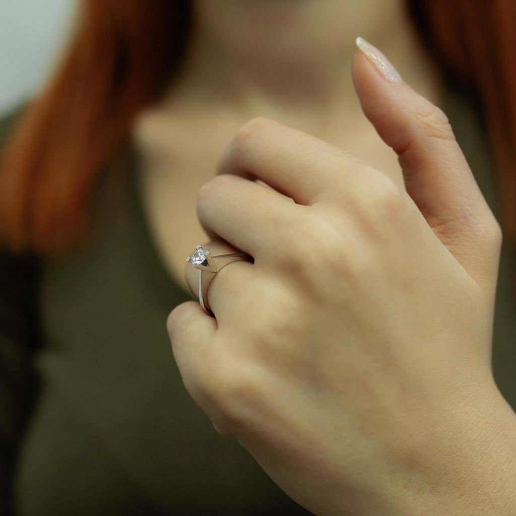 0,31 Carat Diamant Solitär Ring Meisterwerk 14 Karat Weißgold