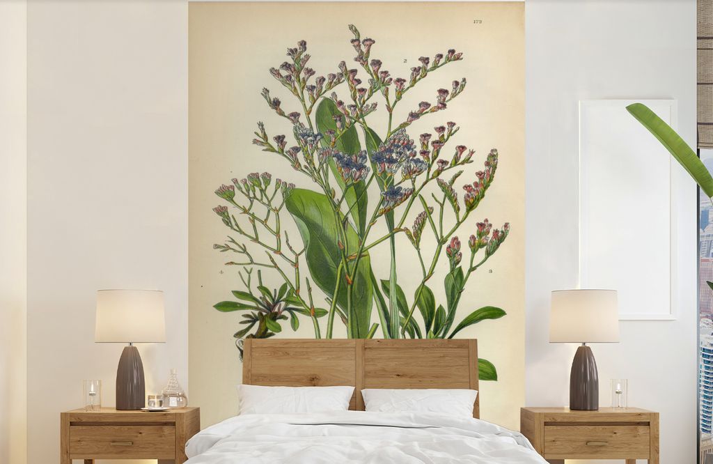 MuchoWow Fototapete für Wohnzimmer oder Schlafzimmer Wandtapete Vinyl Motivtapete Nahaufnahme eines Lavendelblütenstraußes - 190x300 cm - Kind...