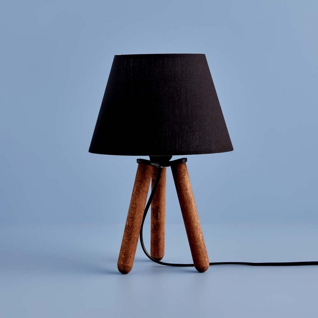 Opviq, AYD-3422, Tischlampe, 100 % Stoff, Schwarz, 22 x 22 x 32 cm