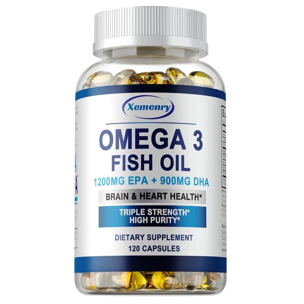 Omega 3 Fish Oil 6330mg (120 Kapseln) Nahrungsergänzungsmittel, Gehirn, Gedächtnis, Fokus, Herz, Kreislauf, Herzgesundheit, Knochen, Gelenke