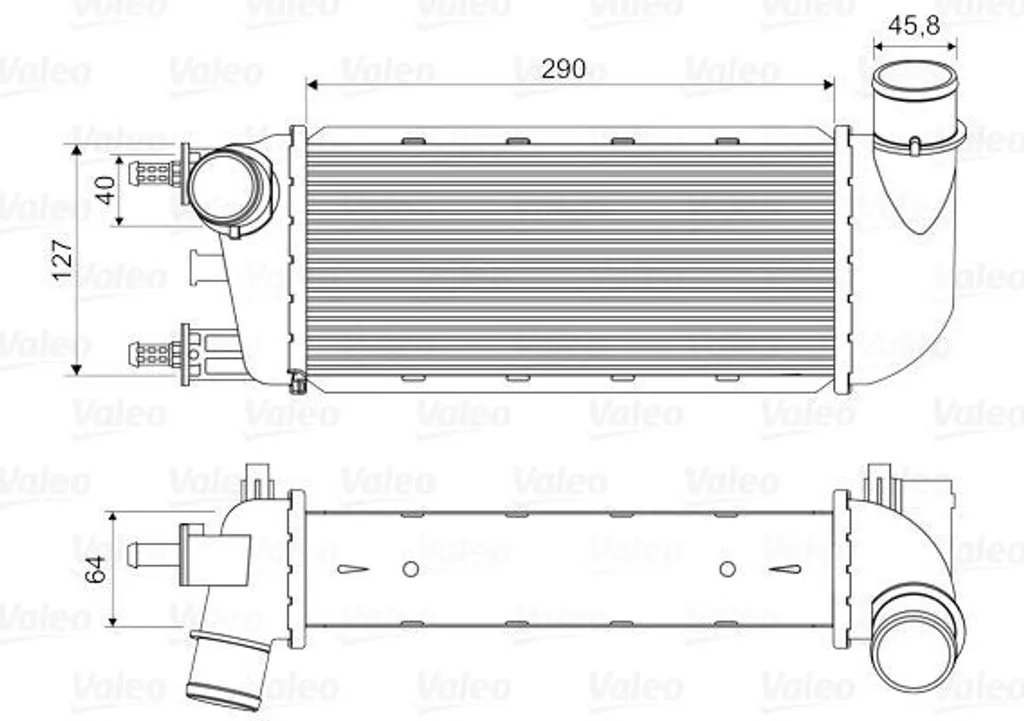 Valeo 818582 Intercooler OE 51787495 pour Fiat 500 et Ford Ka RU8