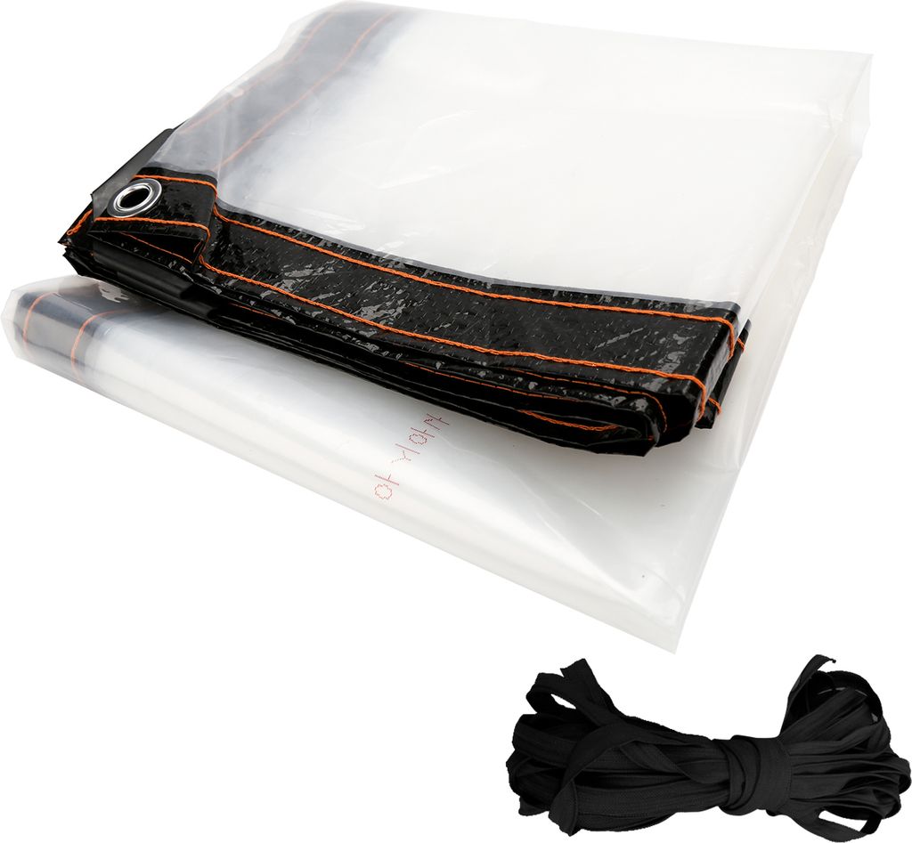 TolleTour Wasserdichte Transparente PVC Plane mit Ösen, wetterfeste Plane strapazierfähige Vordächer Faltbar,3 × 3M Regenschutz Abdeckplane fü...