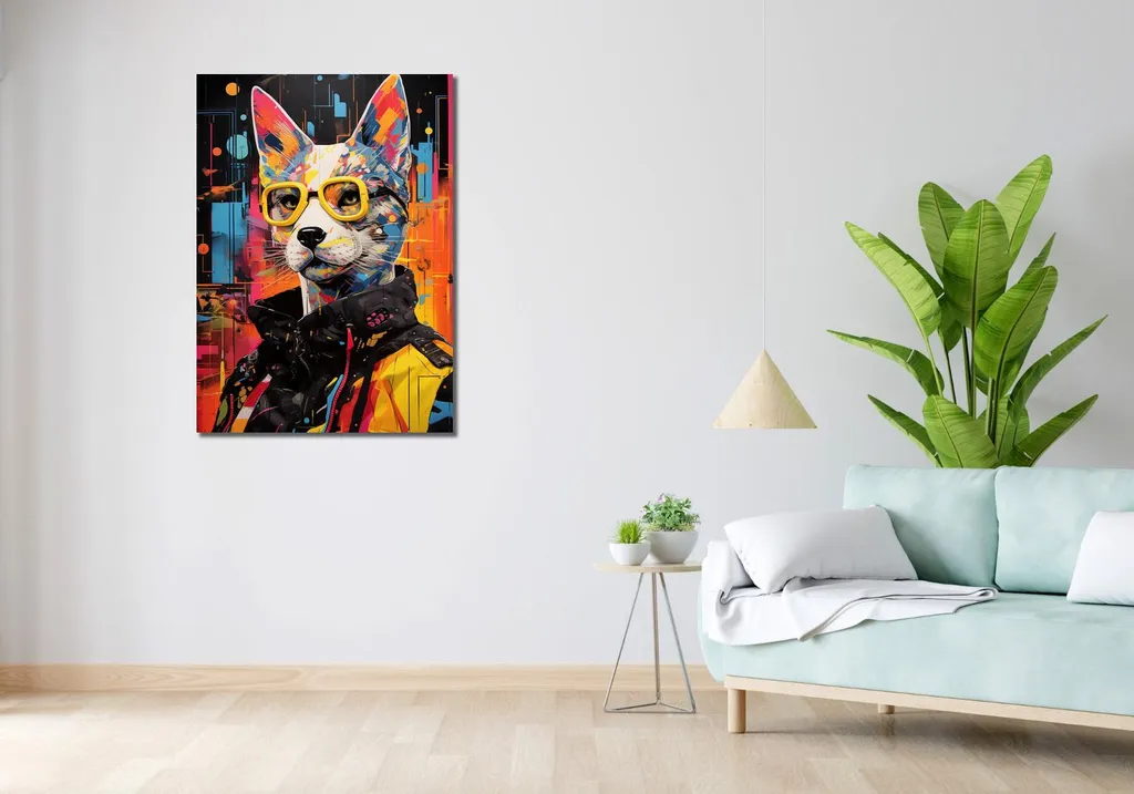 Quadro 70x100 cm Gatto in stile urbano - 2