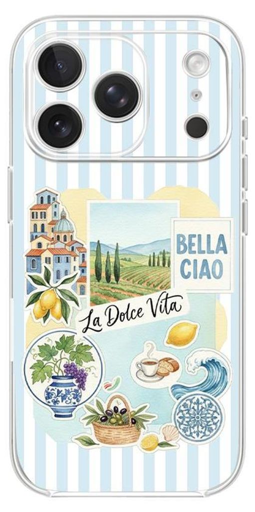 Flexible Hülle für das iPhone 17 Pro, Kameraschutz, TPU Silikon transparent, Urlaub in Italien, italienische Spezialitäten, La Dolce Vita