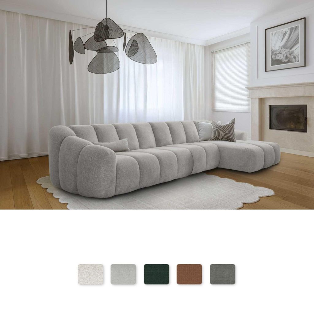 MIUFORM Shell M Sofa Armlehne RECHTS - 325x165 cm - Hellgrau - Modulsofa Couch