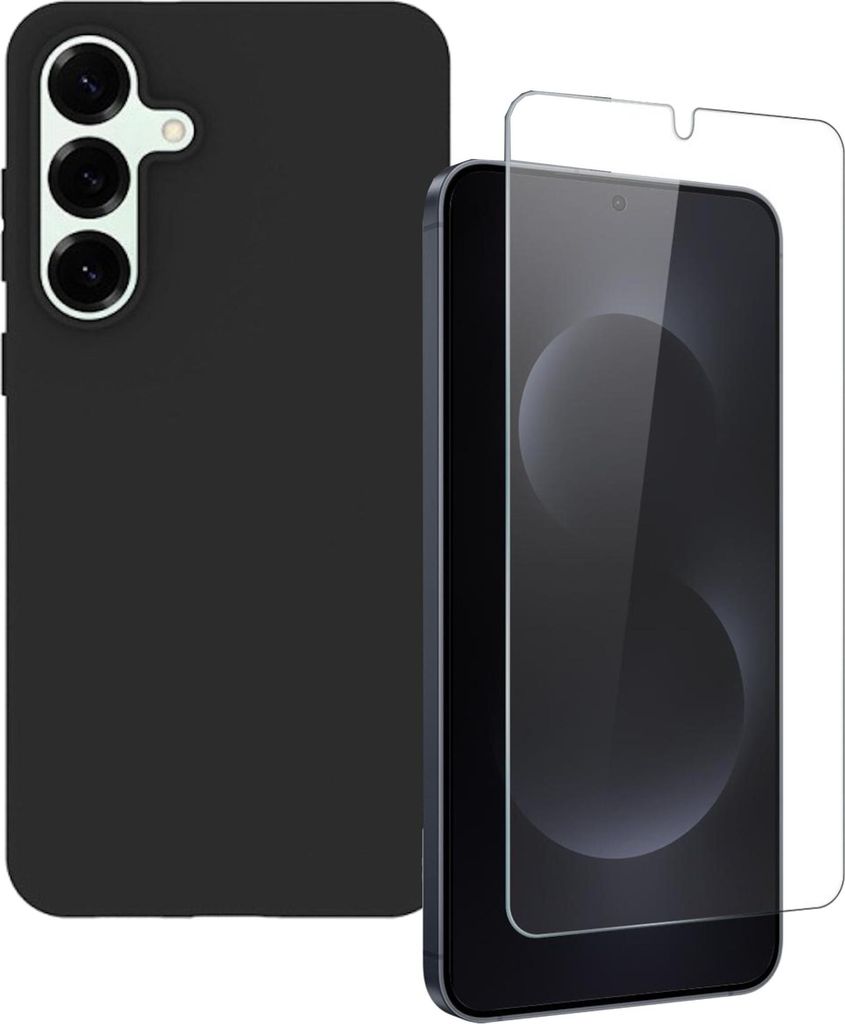 Handy Hülle + Schutzglas für Samsung Galaxy S26 Plus 5G 9H TPU Cover Set Schwarz