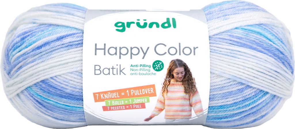 Gründl Happy Color Batik Wolle 250m Lauflänge Stricken Häkeln Handarbeit Garn Farbe 05