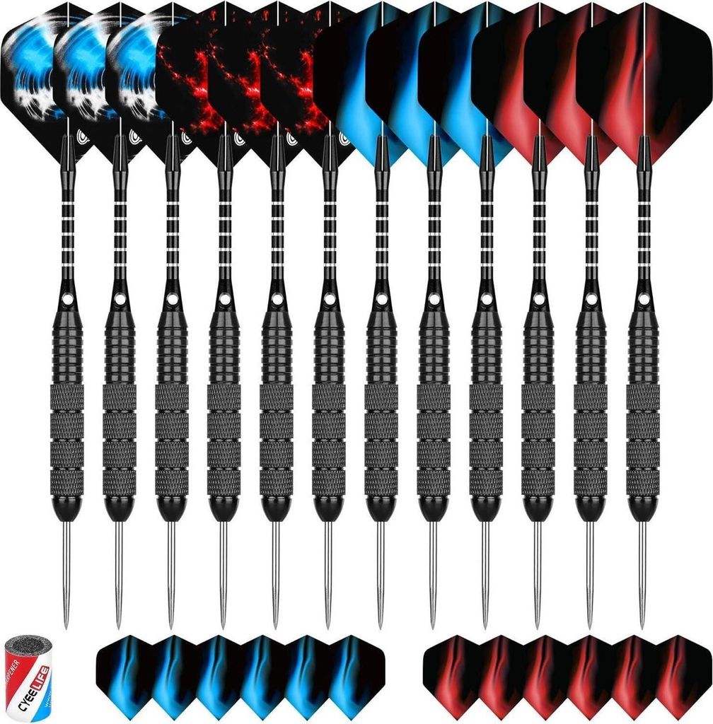 Professionelle Steeldarts Set 22g mit Metallspitze, 12 Produktbild 