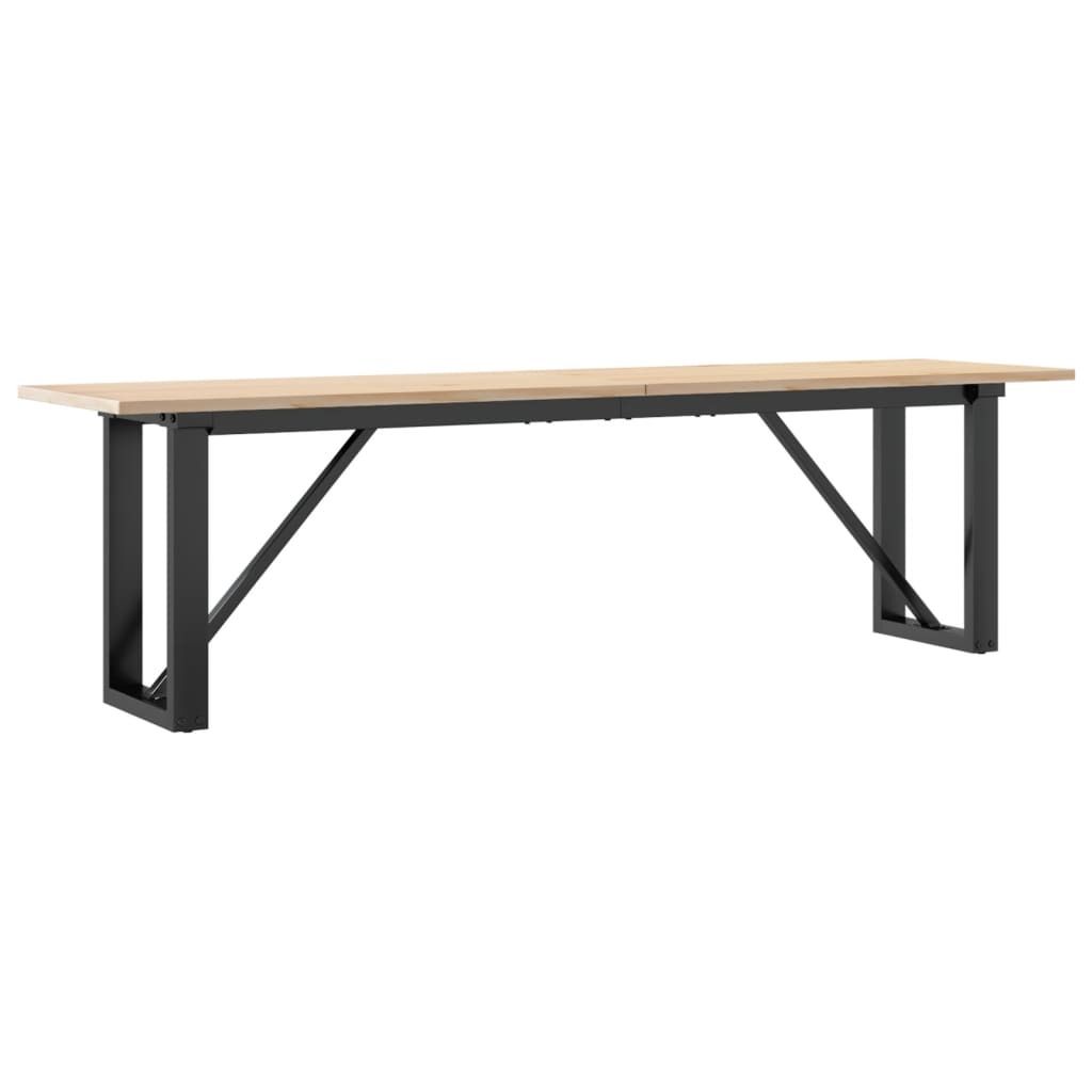 Couchtisch O-Gestell 160x40x45 cm Massivholz Kiefer & Stahl