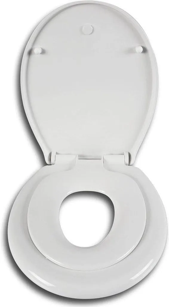Pack WC gain de place blanc avec lunette enfant et frein de chute