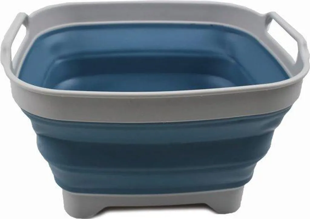 Évier pliable 7,5L avec bouchon de vidange - Bassine pliable Gris et Bleu