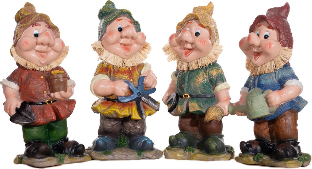 RIESIGER Zwerg, Gartenzwerg XXL Gartenwichtel NF13102 Groß 41cm Gartenfigur - 13102-3-Scheere
