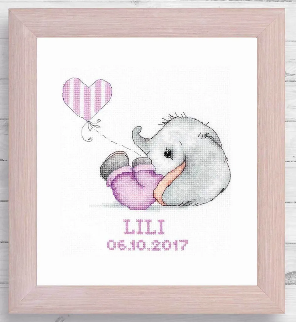 Kit Point de Croix Luca-S Baby Mädchen I avec Cadre Inclus 23x24,5cm