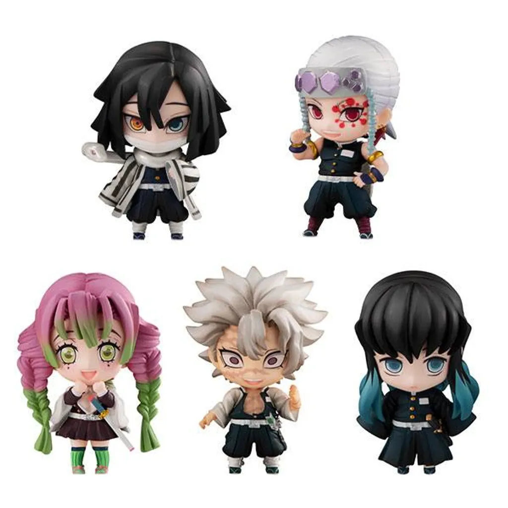 Lot de 5 figurines Demon Slayer Tanjiro et les Piliers Megahouse 5cm