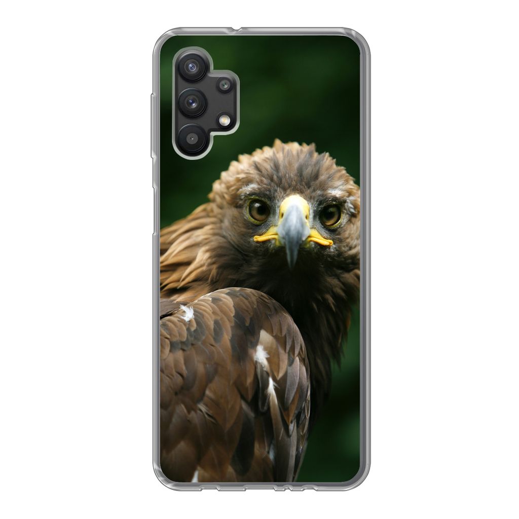 MuchoWow Handyhülle Schutzhülle Hülle für Samsung Galaxy A32 5G Adler - Braun - Raubvogel Silikon Softcase Handy Hülle - Softcase