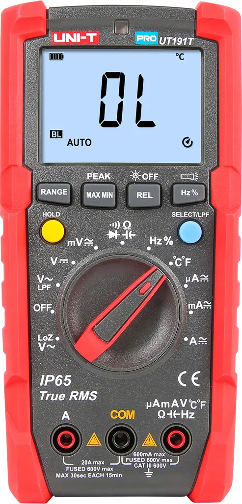 Multimètre Professionnel Uni-T UT191T MIE0369 Étanche IP65 True RMS