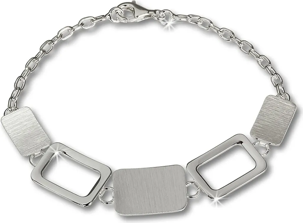 Bracelet de bras pour femme en argent massif mat mailles carrées 20cm