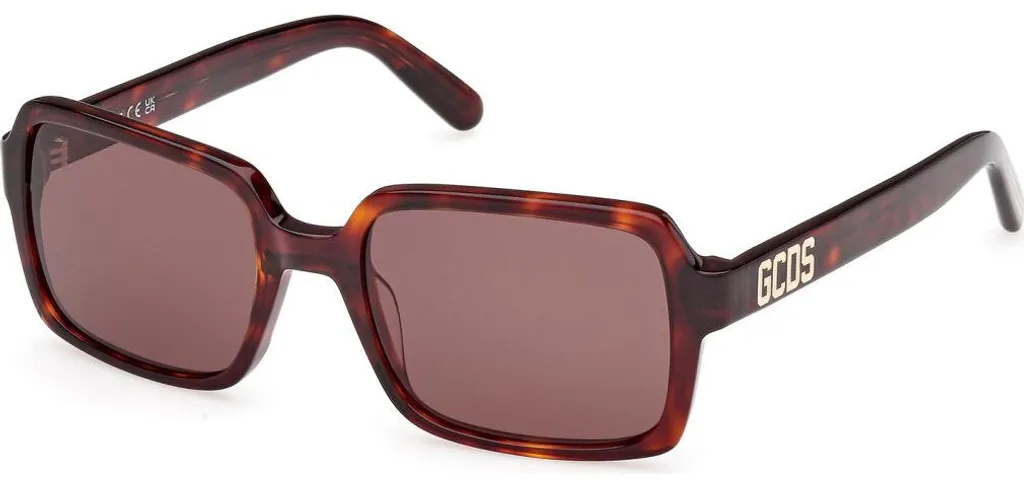 GCDS GD0059 52E Dark Havana Lunettes de Soleil pour Femme en 54/19/140