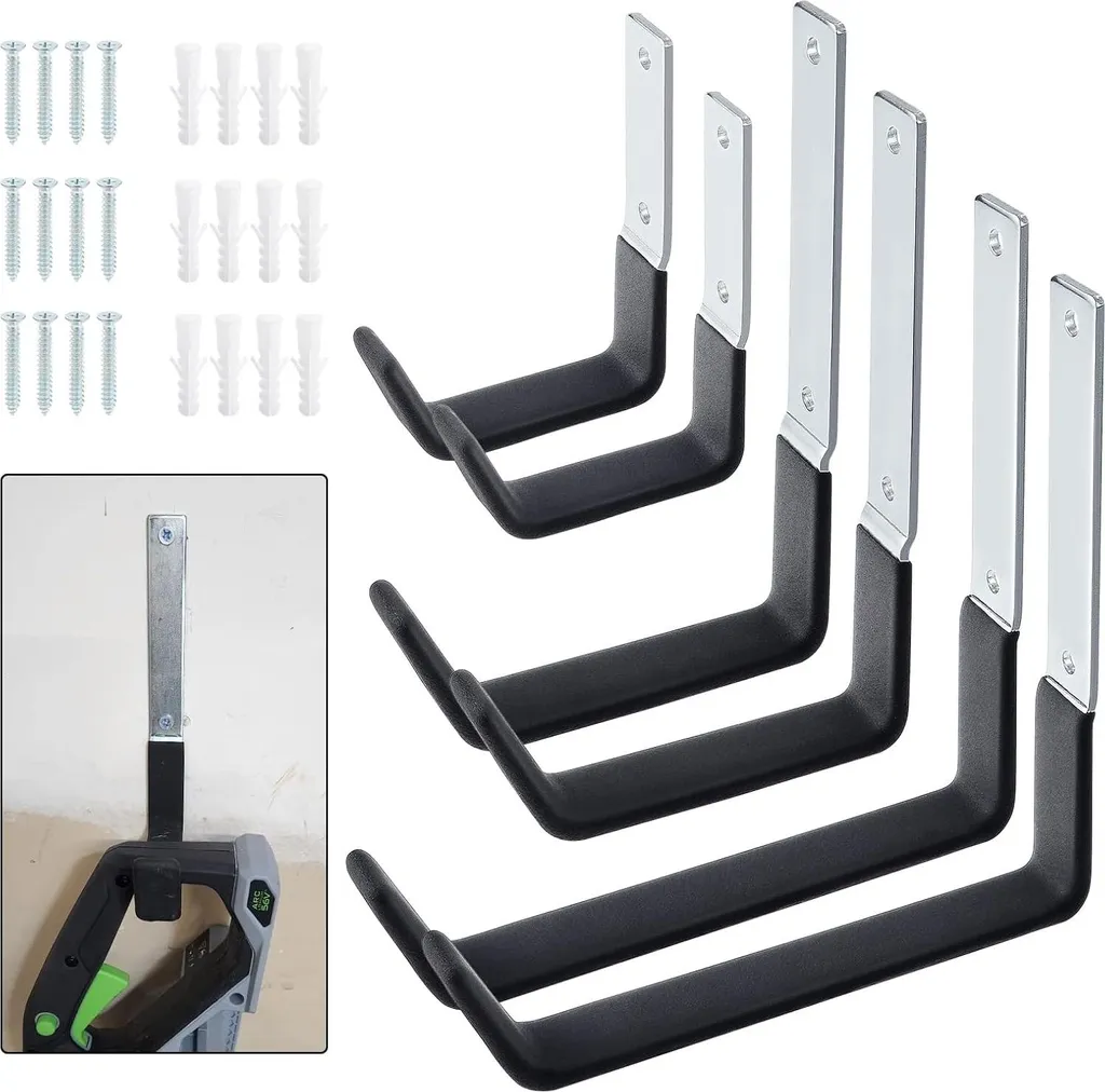 Supports Muraux Robustes en Acier - Porte-outils Garage - Revêtement PVC