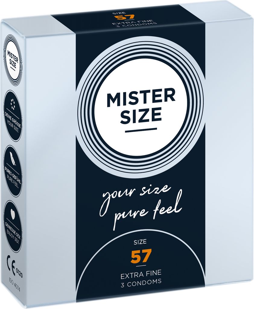 3er Mister Size Kondome 57mm - Gefühlsecht & Extra Feucht Produktbild 