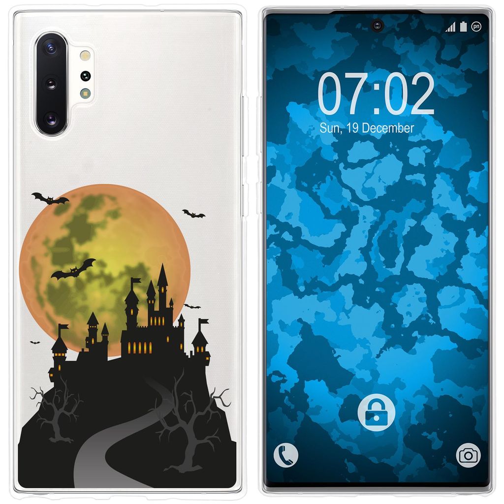 PhoneNatic Case kompatibel mit Samsung Galaxy Note 10+ Silikon-Hülle Herbst Spukschloss M4